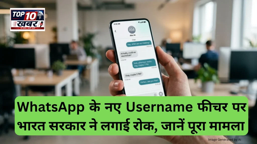 hatsApp ke naye "Username" feature ko lekar Indian government ne rok lagai hai