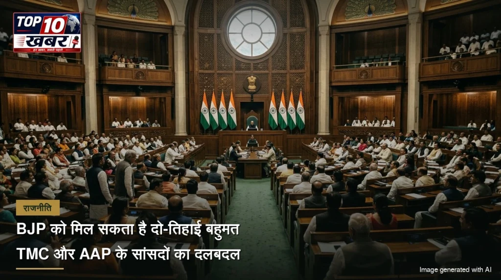 BJP को मिल सकता है दो-तिहाई बहुमत" / "TMC और AAP के सांसदों का दलबदल